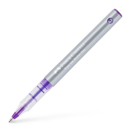 Faber-Castell Free Ink 348136 – Tintenroller, 0,7 mm, Violett, Kunststoff, Silber/Transparent/Violett