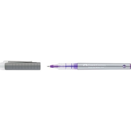 Faber-Castell Free Ink 348136 – Tintenroller, 0,7 mm, Violett, Kunststoff, Silber/Transparent/Violett