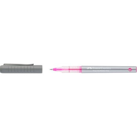 Faber-Castell Free Ink 348128 – Tintenroller, 0,7 mm, Pink, Kunststoff, Pink/Silber/Transparent