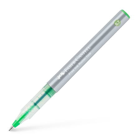 Faber-Castell Free Ink 348166 – Tintenroller, 0,7 mm, Hellgrün, Kunststoff, Blau/Silber/Transparent