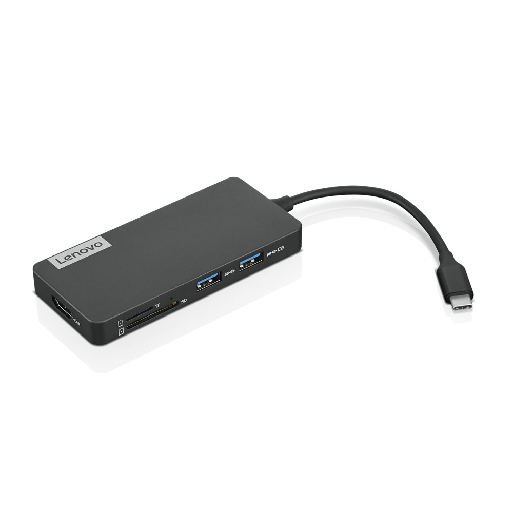 Lenovo GX90T77924 Multiport-Adapter – USB-C, 1× HDMI, 3× USB-A, SD/microSD, für Windows 10