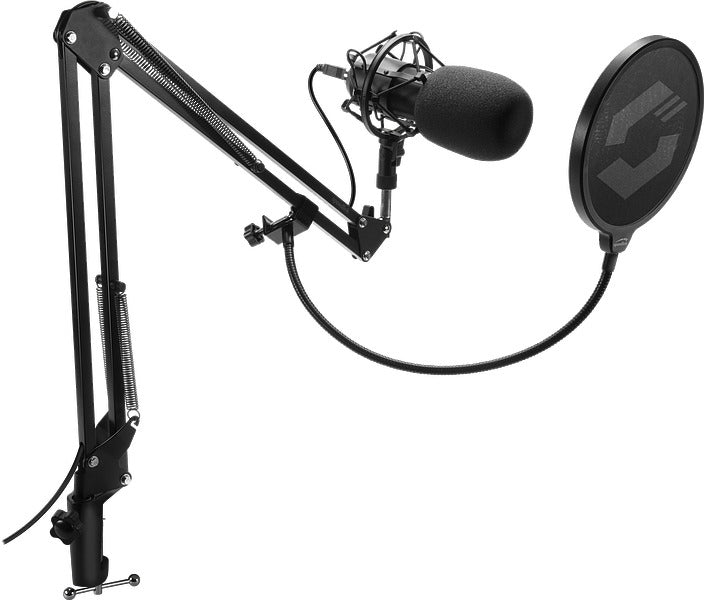 SPEEDLINK Volity Ready SL800010B – Mikrofon-Set, USB, Niere, Gaming, für Windows und andere, Schwarz