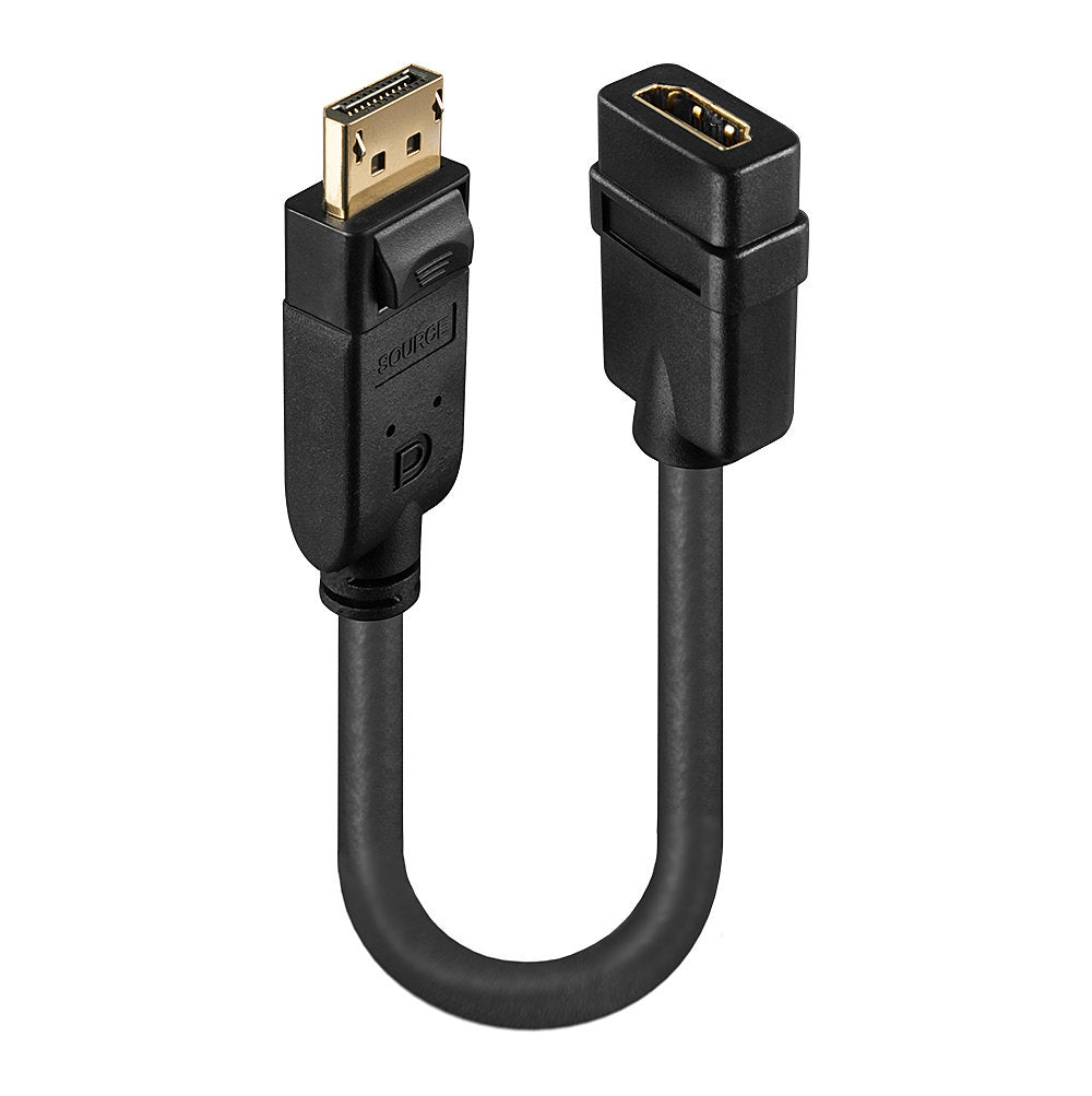 Lindy DisplayPort (Stecker) auf HDMI (Buchse) Adapter, HDMI 1.3, 15 cm