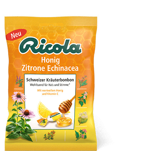 Ricola Echinacea Kräuterbonbons – Honig & Zitrone – 75 g