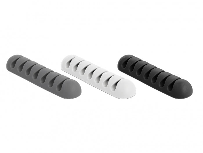 DeLOCK Kabelhalter – selbstklebend – TPR – weiss – Ø bis 4 mm – 6 Stück