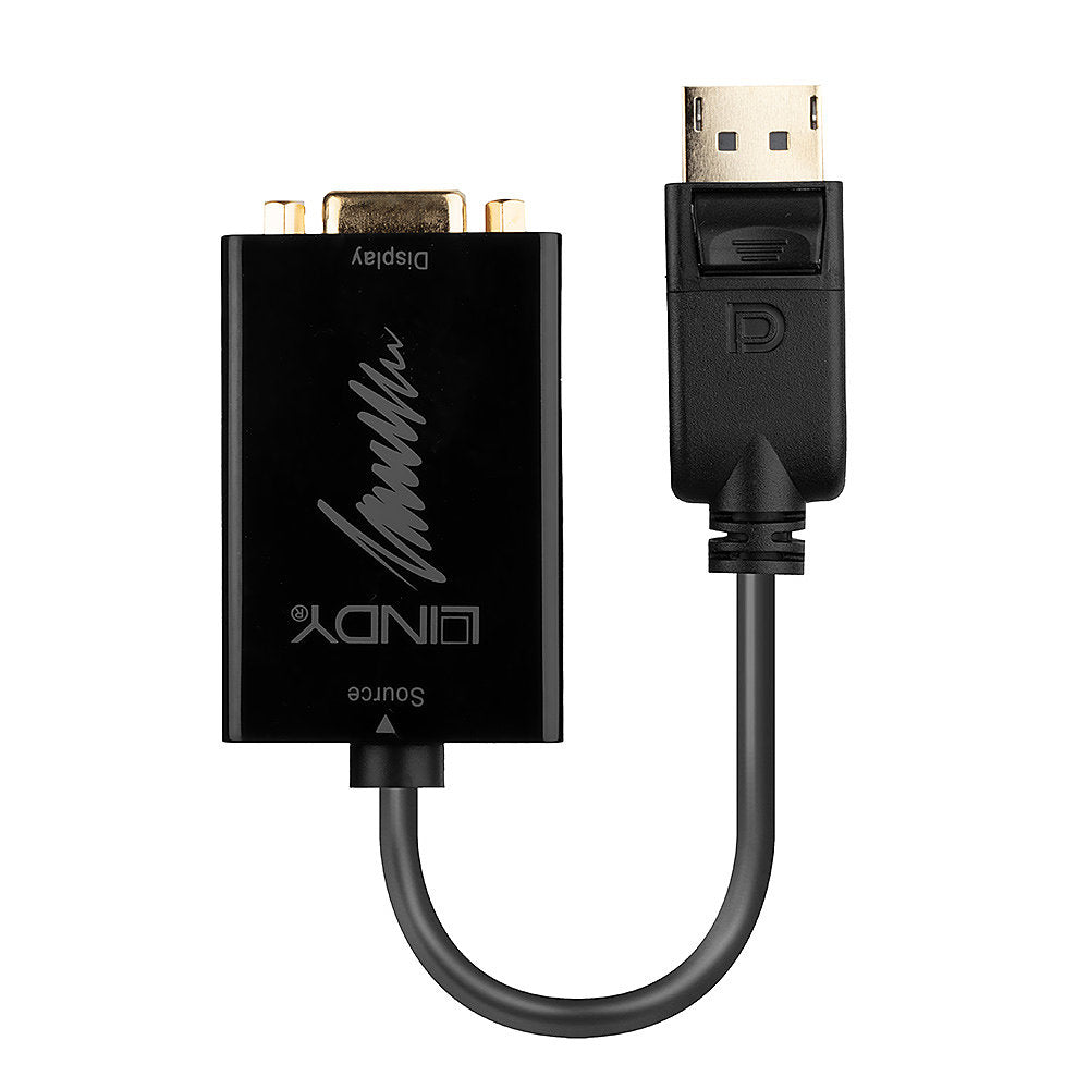 Lindy DisplayPort (Stecker) auf VGA (Buchse) Adapter, DP 1.2, 15 cm, passiv