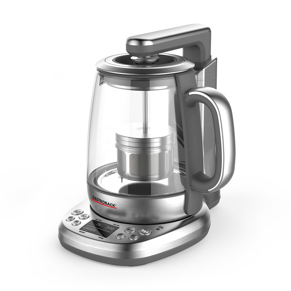 Gastroback Advanced 42440 – Tee- & Wasserkocher, 1,5 l, 2000 W, Glas/Edelstahl, Warmhalten, 360°-Basis