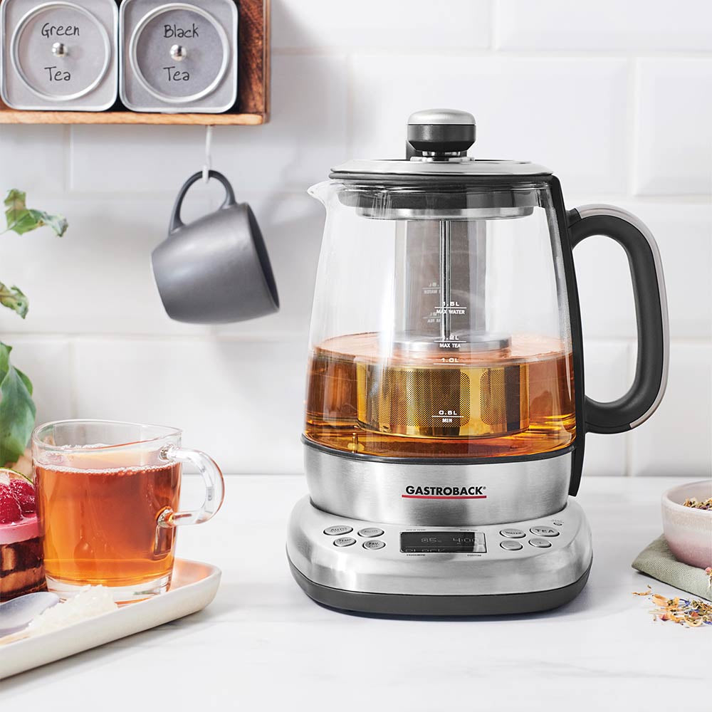 Gastroback Advanced 42440 – Tee- & Wasserkocher, 1,5 l, 2000 W, Glas/Edelstahl, Warmhalten, 360°-Basis