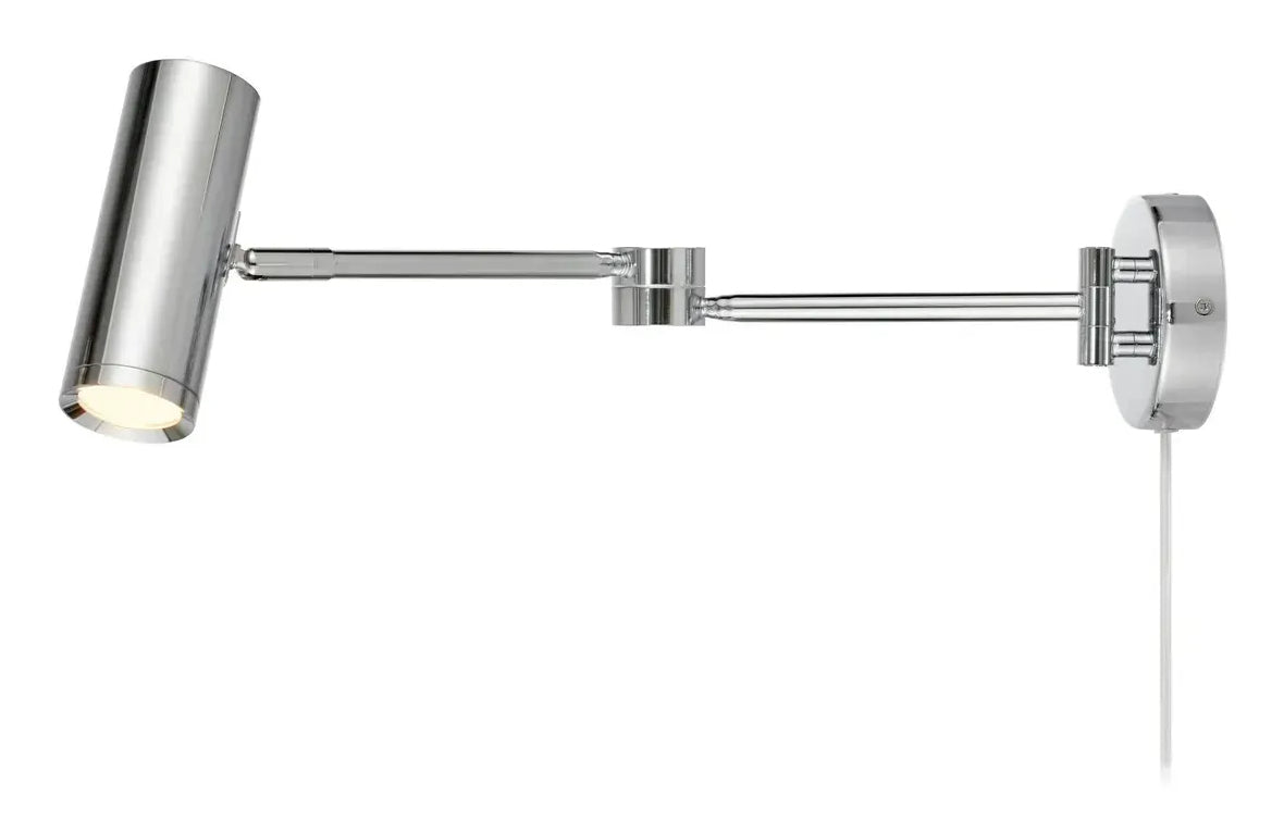 Markslöjd Wandleuchte Arlo – 450 lm, 4,9 W, 3000 K, dimmbar, chrom, Schalter, drehbar