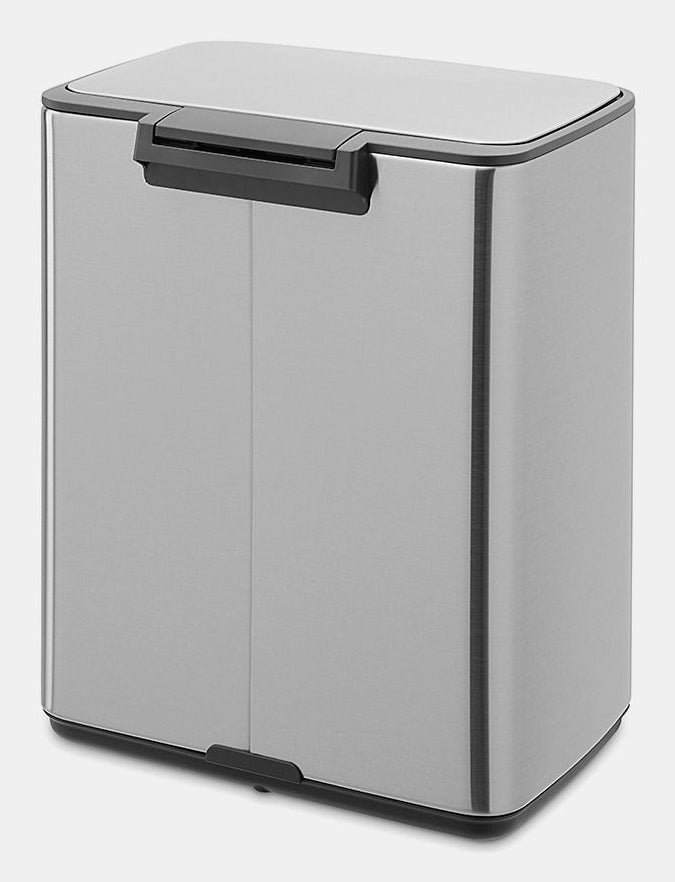 Brabantia Papierkorb – 12 l – Stahl, silber matt – B × H × T 292 × 369 × 263 mm