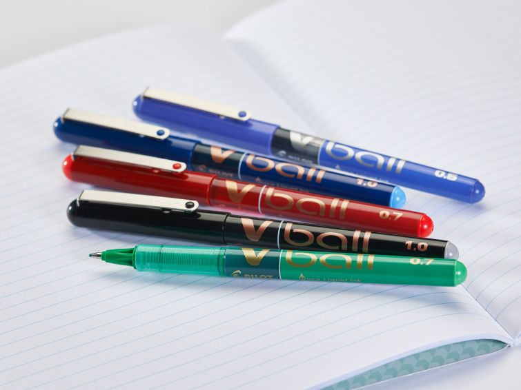 Pilot V-Ball – Tintenroller, mit Kappe, 0,3 mm, Rot, für Linkshänder