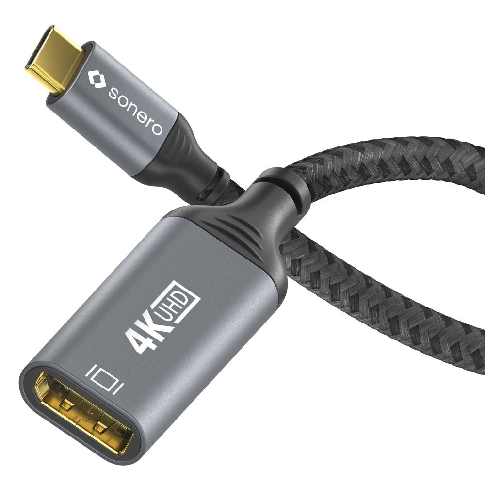 Sonero SPC-V110-002 USB-C zu DisplayPort Adapter – 4K (3840 × 2160) @ 60 Hz, 20 cm, DisplayPort 1.2