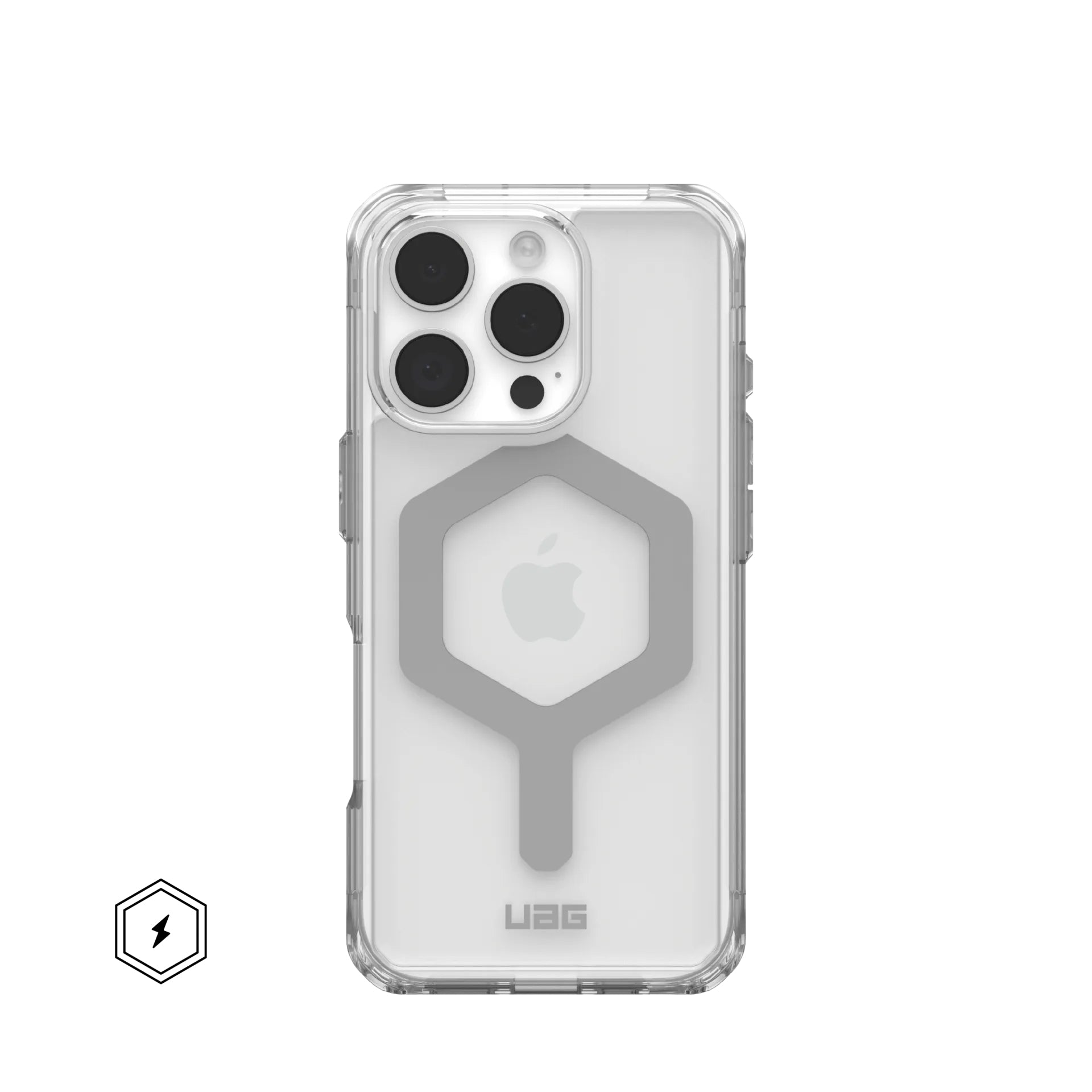 Urban Armor Gear UAG – Backcover Plyo – für Apple iPhone 16 Pro – transparent/silber – TPU, MagSafe-kompatibel, stossdämpfend