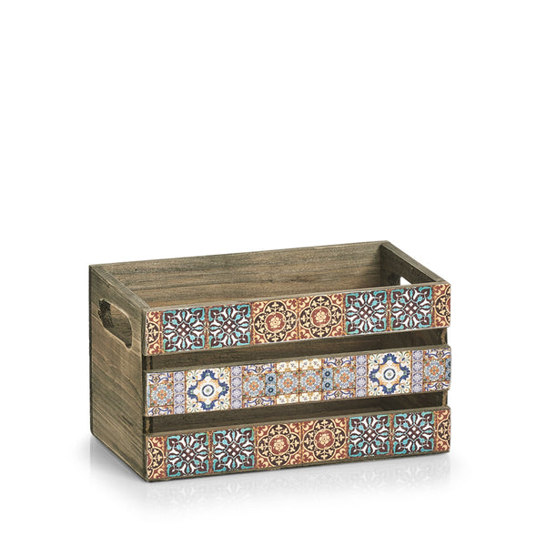 Zeller Present Aufbewahrungsbox – Holz – Mehrfarbig – mit Griff – 240 × 135 × 140 mm
