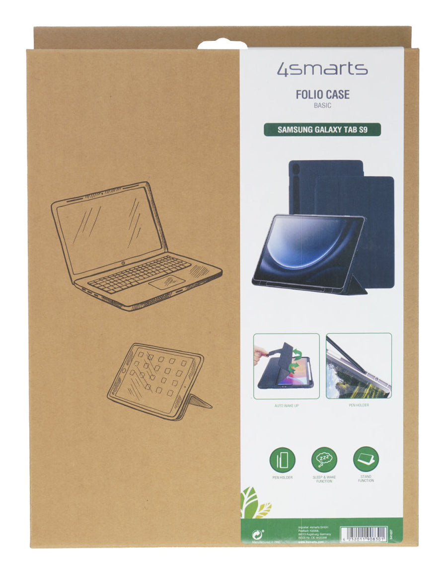 4smarts Tablet-Hülle für Galaxy Tab S9 Ultra, Galaxy Tab S10 Ultra 14,6" – Schwarz