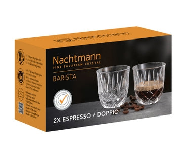 Nachtmann Espressotasse – 2er Set, 90 ml, Ø 6,4 cm, H 6,3 cm, Kristallglas, Transparent, spülmaschinenfest