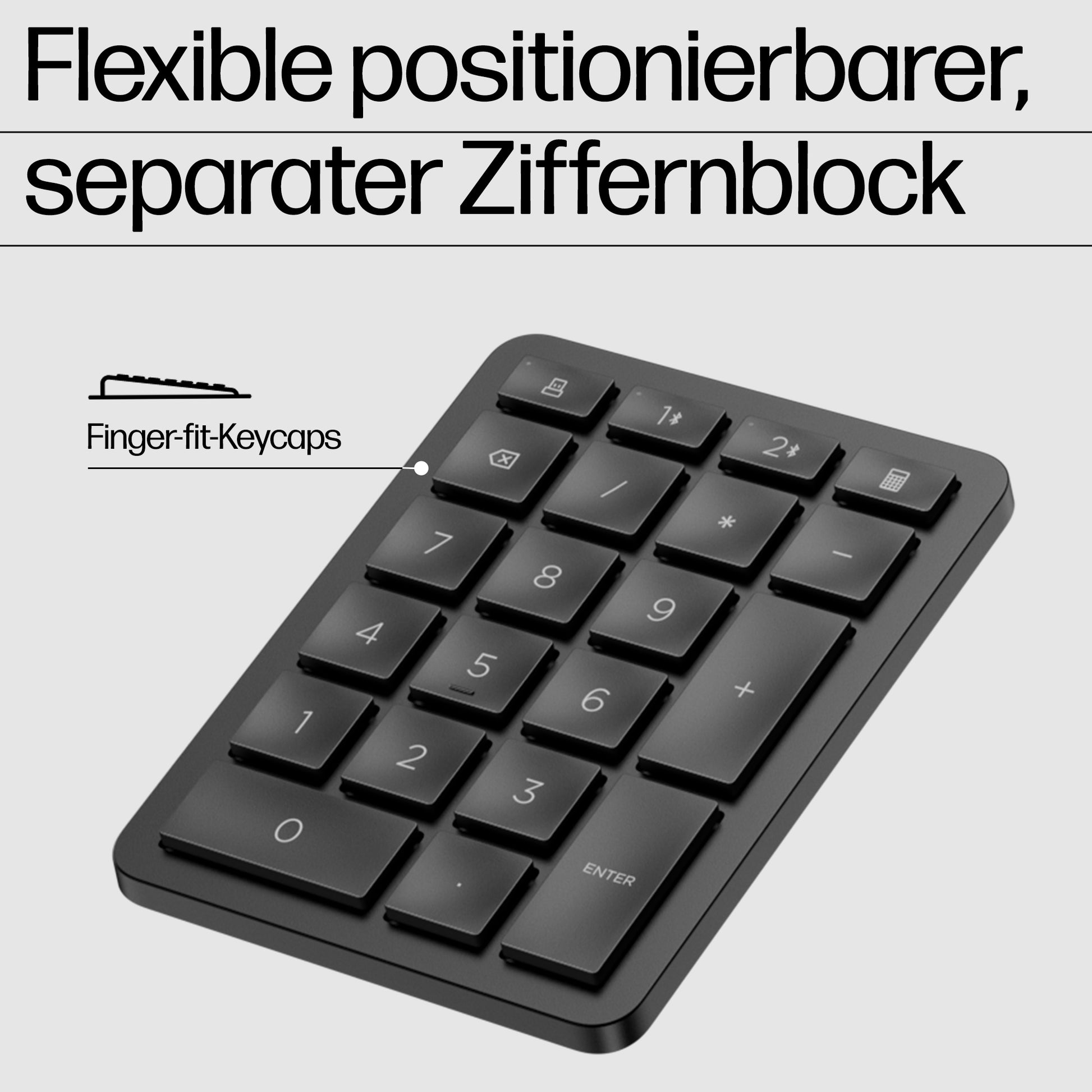 HP 965 Ergonomische Wireless – Ergonomische Tastatur – Membran – Bluetooth & 2,4 GHz (USB-A Empfänger) – Schwarz