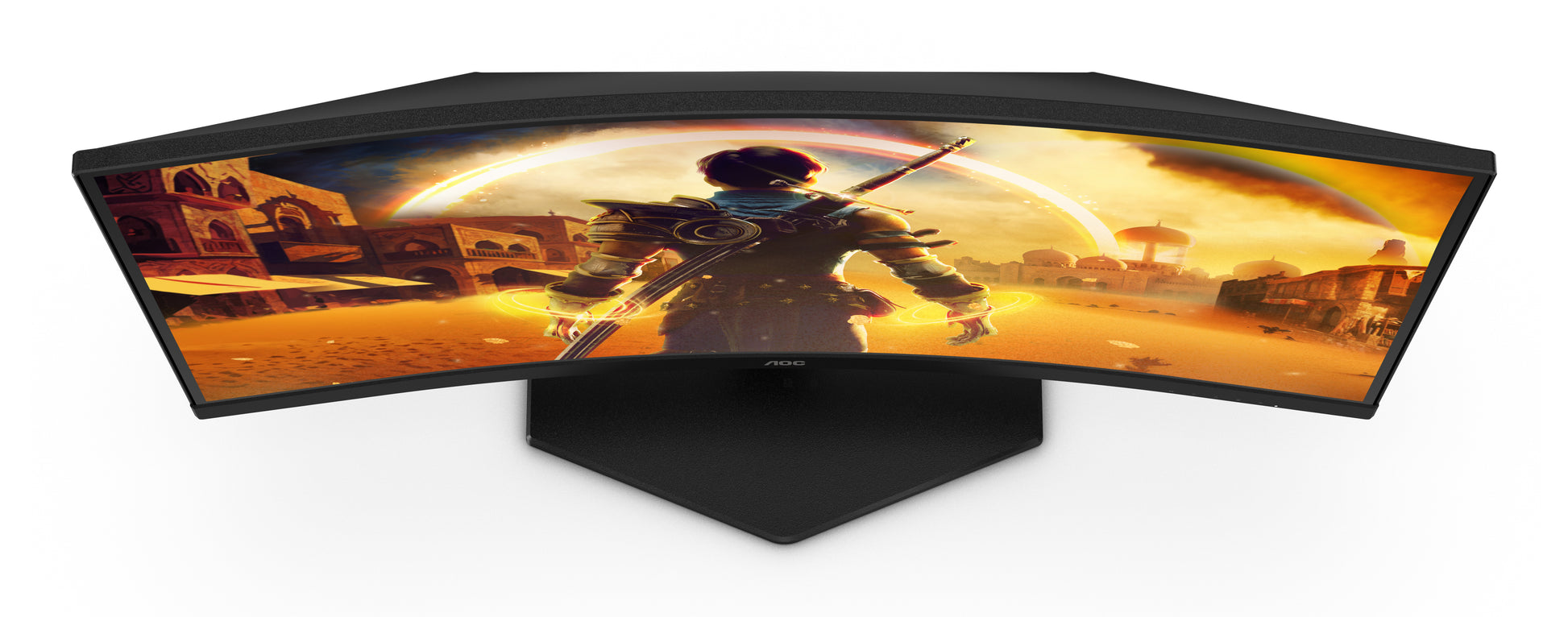 AOC C24G42E – Monitor, 23,6", VA, 180 Hz, 250 cd/m², Gebogen, Adaptive Sync, Lautsprecher, Schwarz