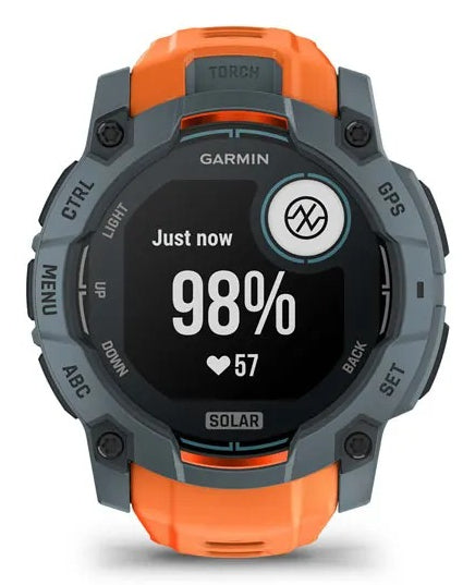 Garmin Instinct 3 Solar – GPS-Smartwatch – 50 mm, GPS, NFC, Orange, Sportarmband