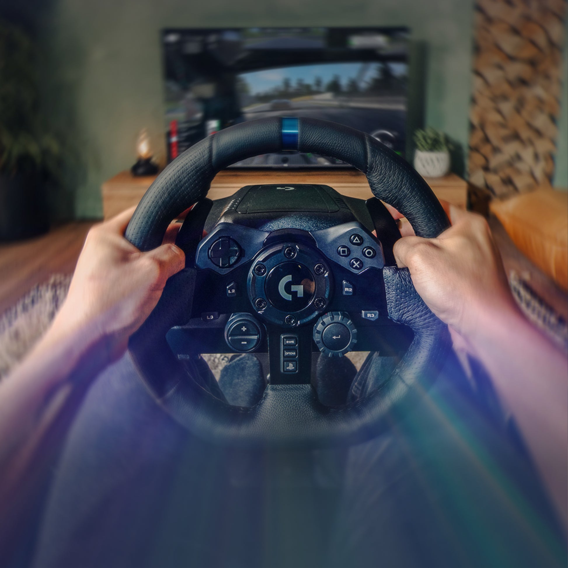 Logitech G G923 – Lenkrad + Pedale – USB (kabelgebunden), Force-Feedback, 900°, Schwarz – für PC, PS4 & PS5