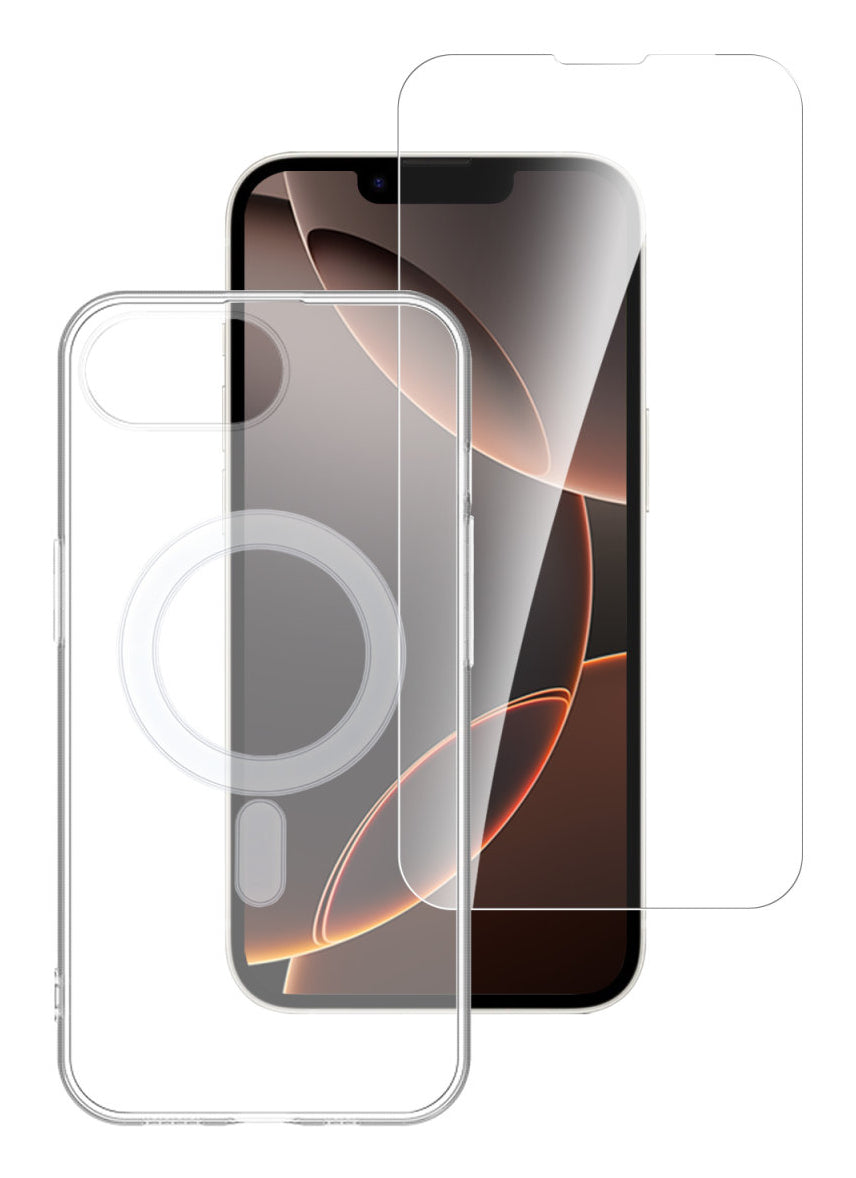 4smarts 360 Premium Protection Set Backcover – für Apple iPhone 16e, Glas+TPU, Transparent
