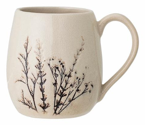 Bloomingville Bea Tasse – 400 ml, Ø 10 cm, H 10,5 cm, Steingut, Beige, spülmaschinenfest