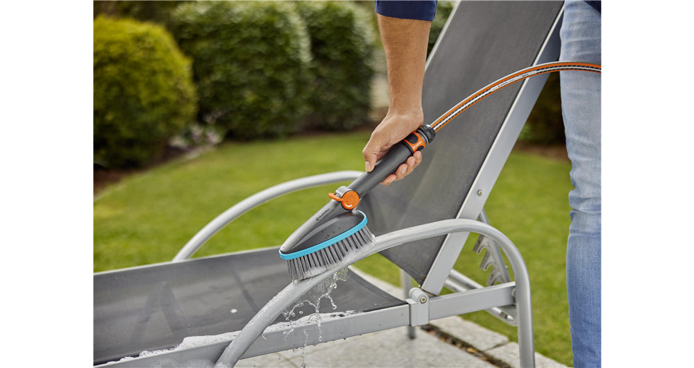 Gardena Scheuerbürste Cleansystem – weich, Kunststoff, 31×8,7×14,5 cm, grün/grau/orange