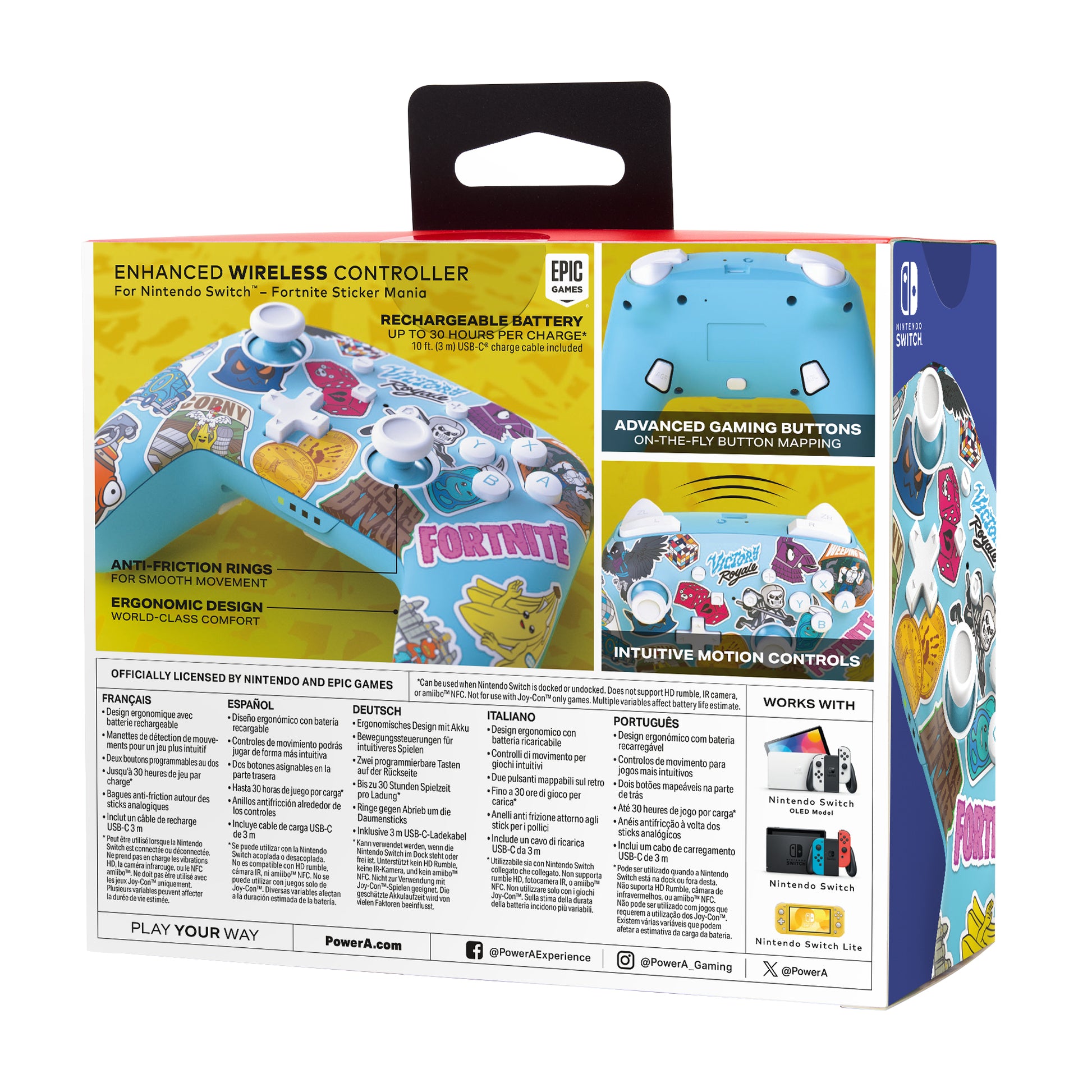 PowerA NSGP0290 – Gamepad – Bluetooth, Programmierbare Tasten, 30 h Akku – für Nintendo Switch (alle Modelle)