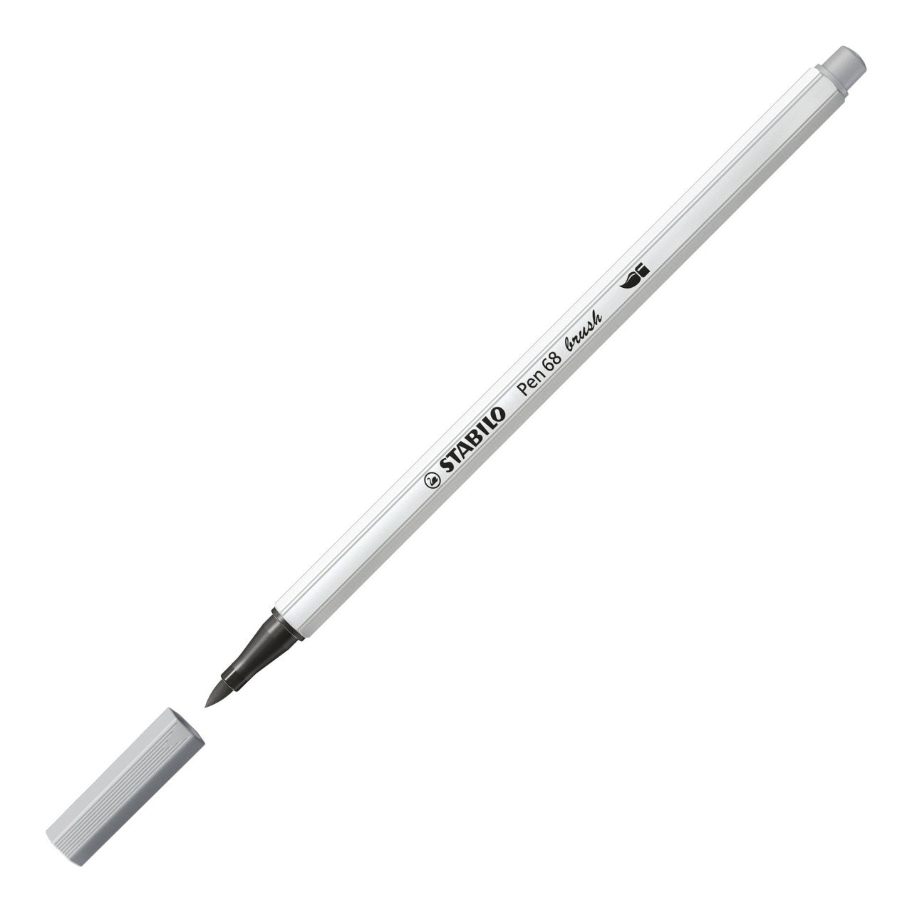 STABILO Pen 68 Pinselstift – Pinselspitze, wasserbasiert, Grau