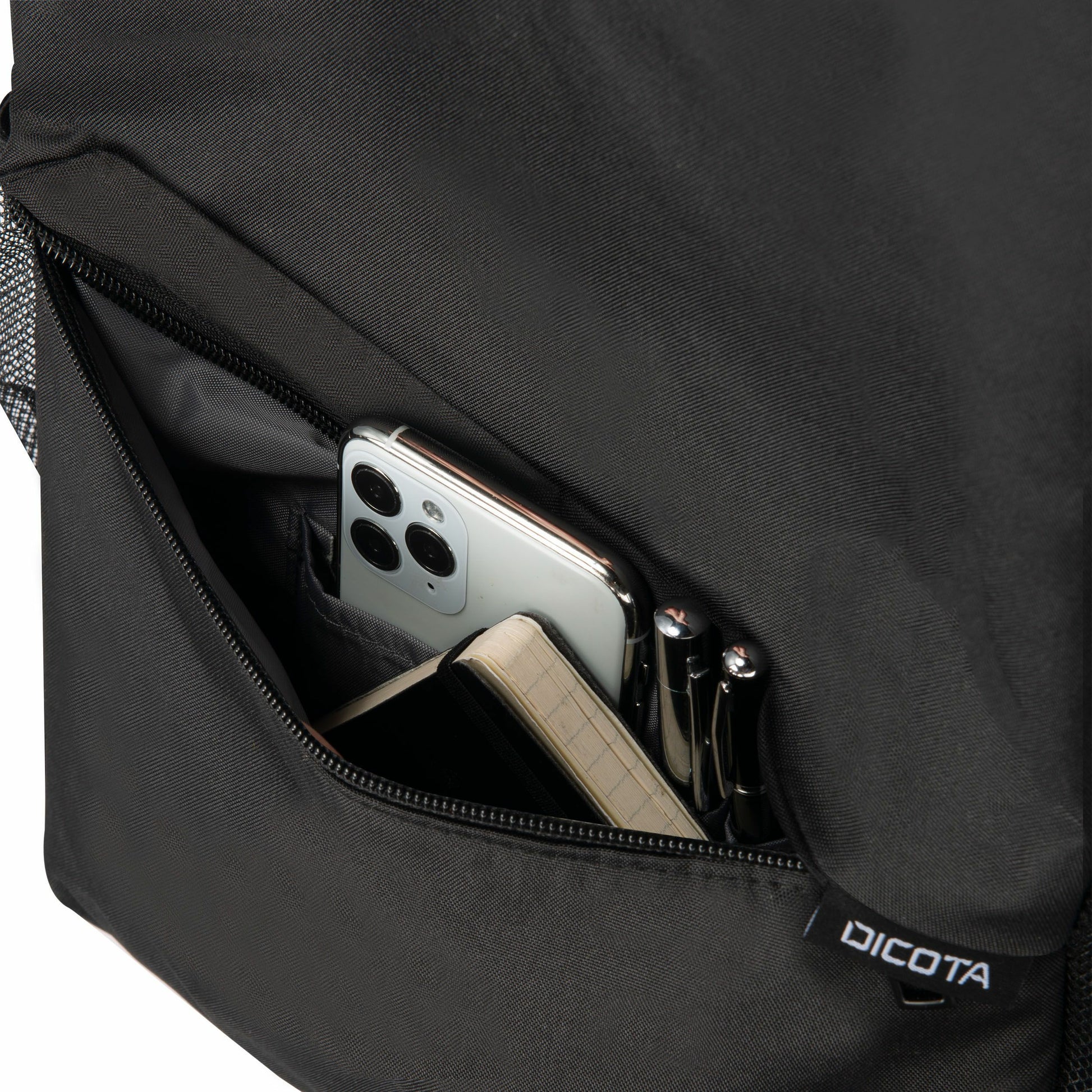 DICOTA Notebook-Rucksack ONE D32085-RP – rPET-Polyester – Schwarz, 275 × 120 × 440 mm