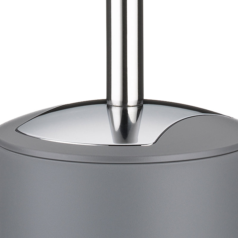 Kela WC-Bürstenset – Kunststoff, grau, bodenstehend, mit Deckel, H 36,5 cm, Ø 11 cm