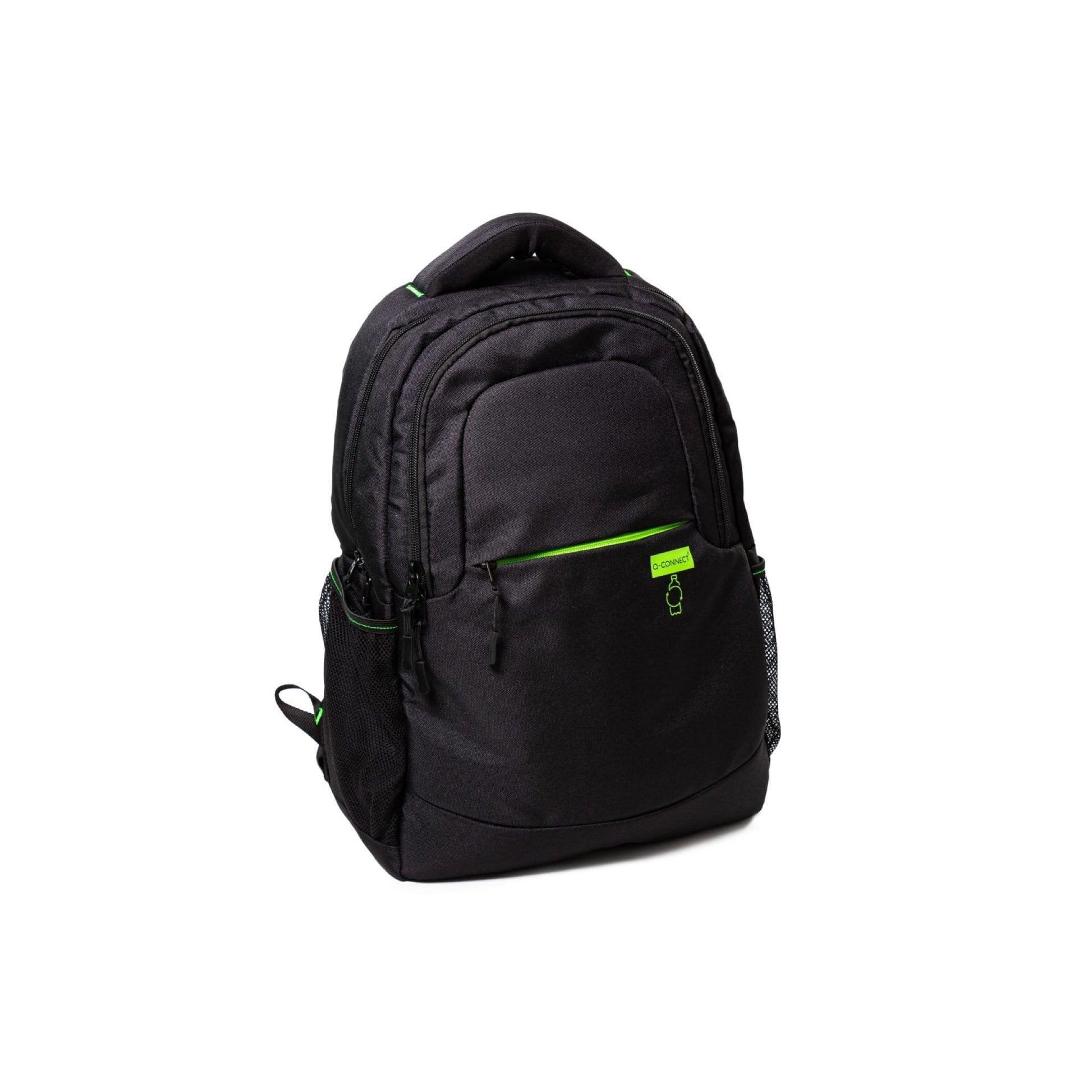 Q-Connect Notebook-Rucksack – für Notebooks bis 15,6", Aufsteckfunktion, recyceltes PET (rPET), schwarz