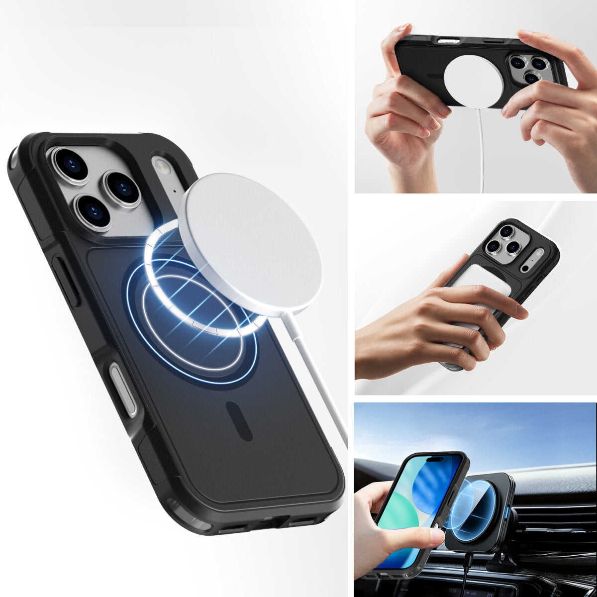 4smarts Backcover – für Apple iPhone 17 Pro Max – schwarz – TPU/PC – MagSafe-kompatibel