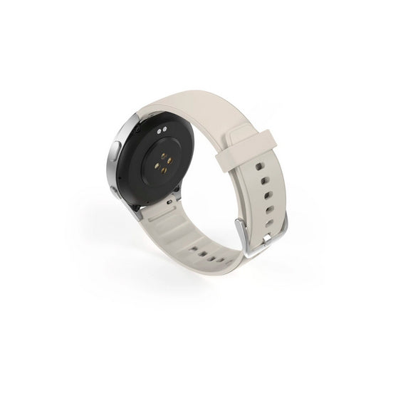 Hama 8900 42 mm GPS – Aluminium Silber, Sportband, Cremefarben, 3 m