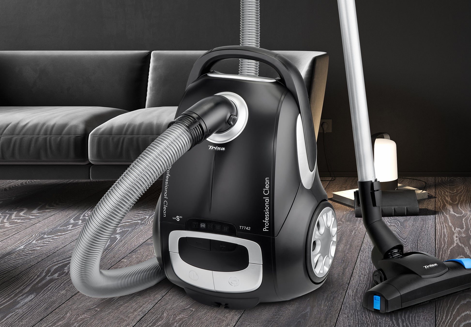 Trisa Bodenstaubsauger Professional Clean T7742 – mit Beutel, 800 W, 1 l, HEPA 13