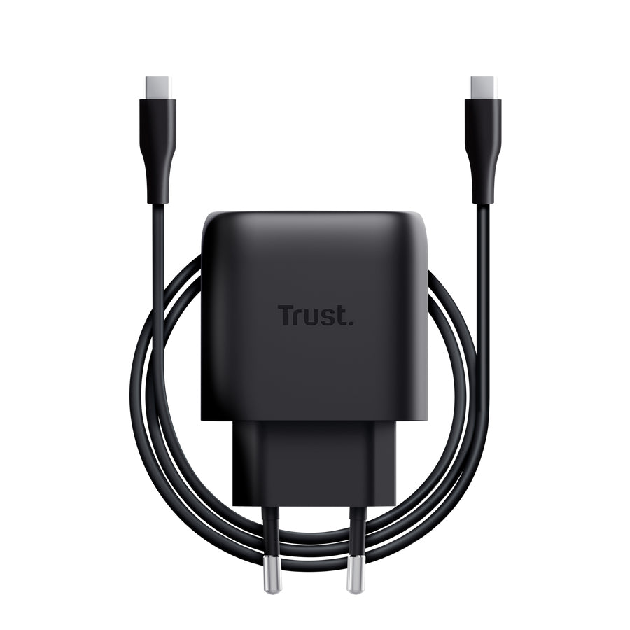 Trust Maxo USB-Ladegerät 45 W – USB-C×1, PD 3.0, GaN – für Samsung – schwarz