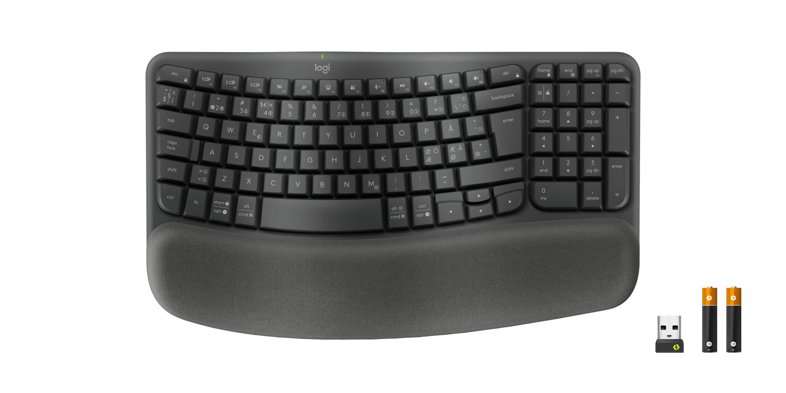 Logitech Wave Keys for Business – Tastatur, kabellos (Bluetooth/2,4 GHz), Nordic-Layout (Nordic)