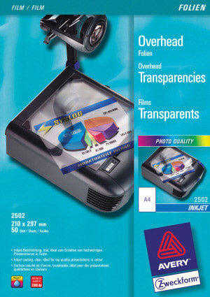 AVERY ZWECKFORM Spezialfolie – für Inkjetdrucker, A4 (210 × 297 mm), 50 Blatt