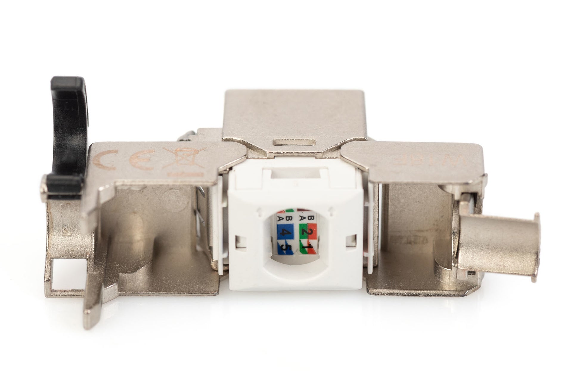 Digitus Keystone-Modul Cat6A – geschirmt (S/UTP), RJ-45, 10GBase-T, 24er-Set, Silber, flach