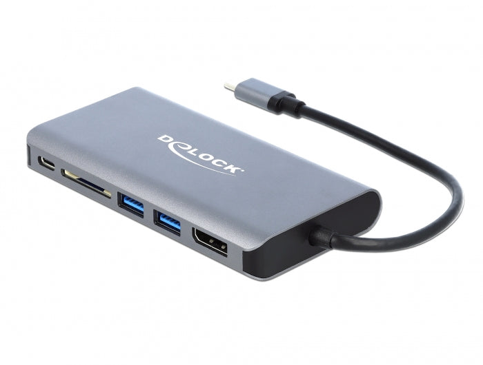 DeLOCK 87683 Dockingstation – USB-C, 1× DP, 1× HDMI, 2× USB-A, GbE, SD, für Windows/Mac/ChromeOS