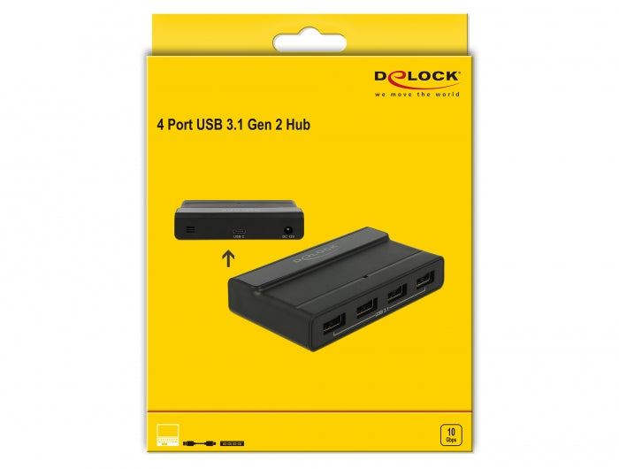 DeLOCK 64053 USB-Hub – USB-C, 4× USB-A (10 Gbit/s)