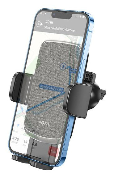 ONIT Auto-Halterung, Lüftung, drehbar, neigbar – für Geräte 55–95 mm – Schwarz, ABS