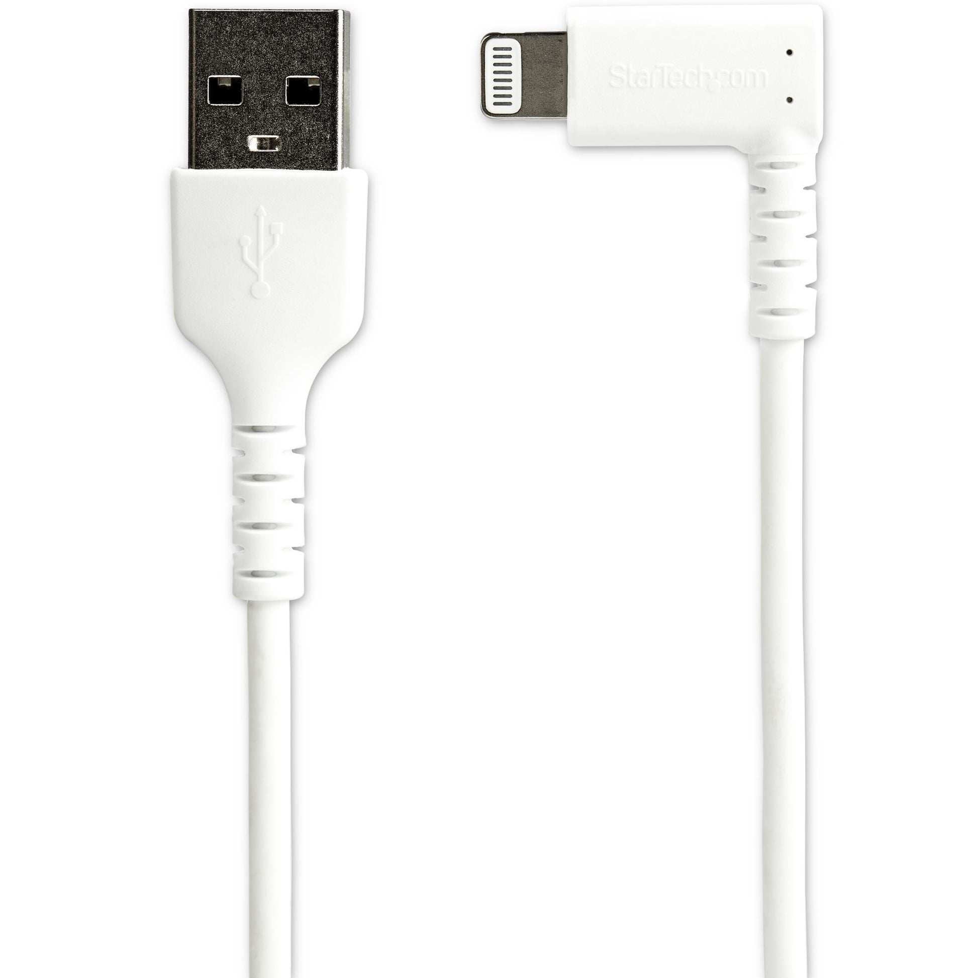 StarTech.com Kabel – Lightning auf USB-A 2 m, MFi zertifiziert, abgewinkelt, Weiss – für iPhone/iPad