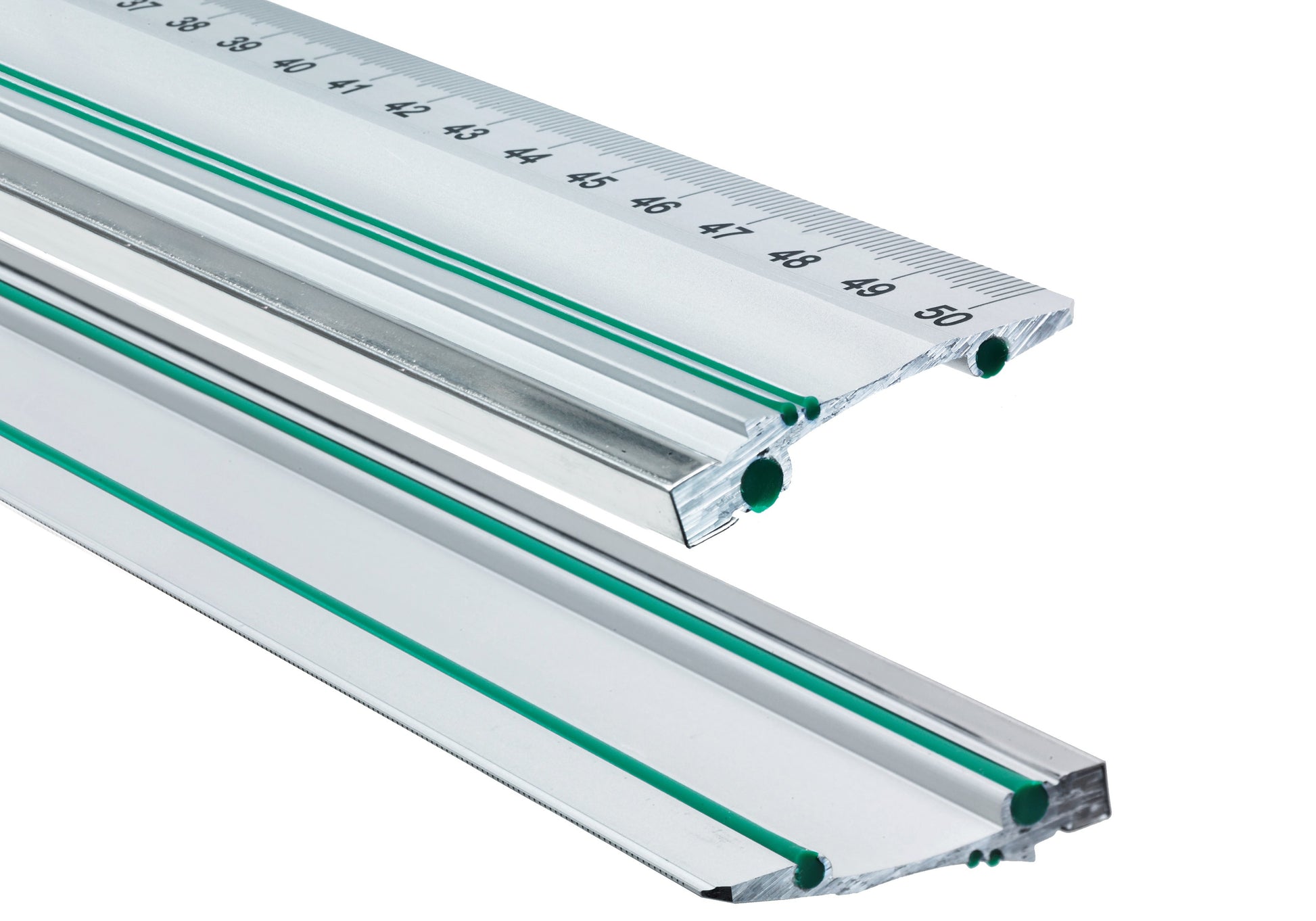 Linex Lineal – Aluminium – 50 cm – rutschfest, Facette – Silber