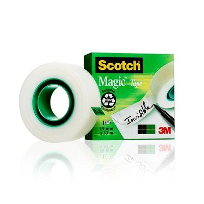 Scotch Büro-Klebeband Magic 810 – matt, beschriftbar, 19 mm × 33 m, transparent