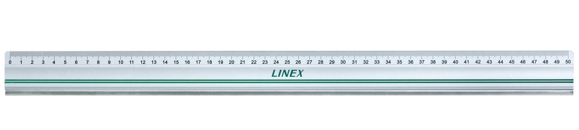 Linex Lineal – Aluminium – 50 cm – rutschfest, Facette – Silber