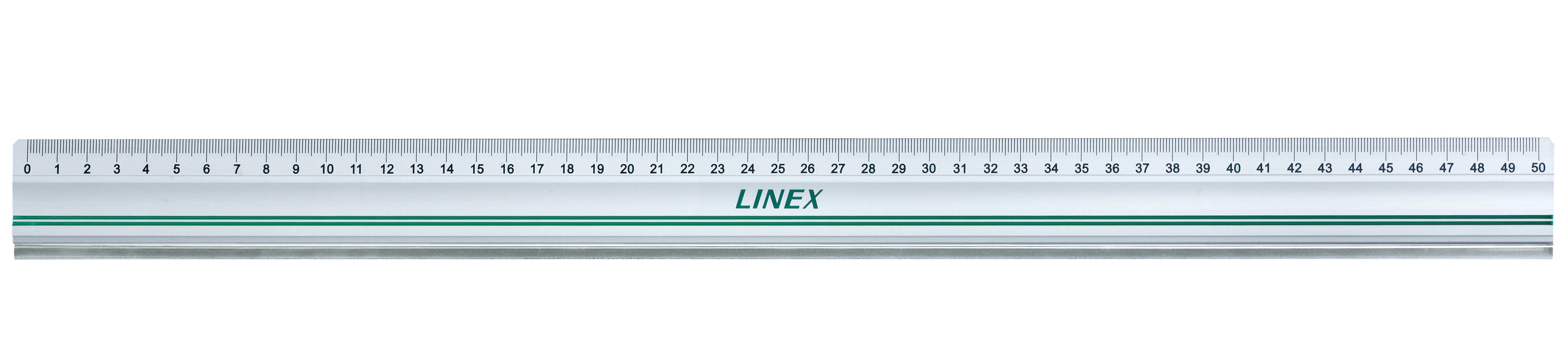 Linex Lineal – Aluminium – 50 cm – rutschfest, Facette – Silber
