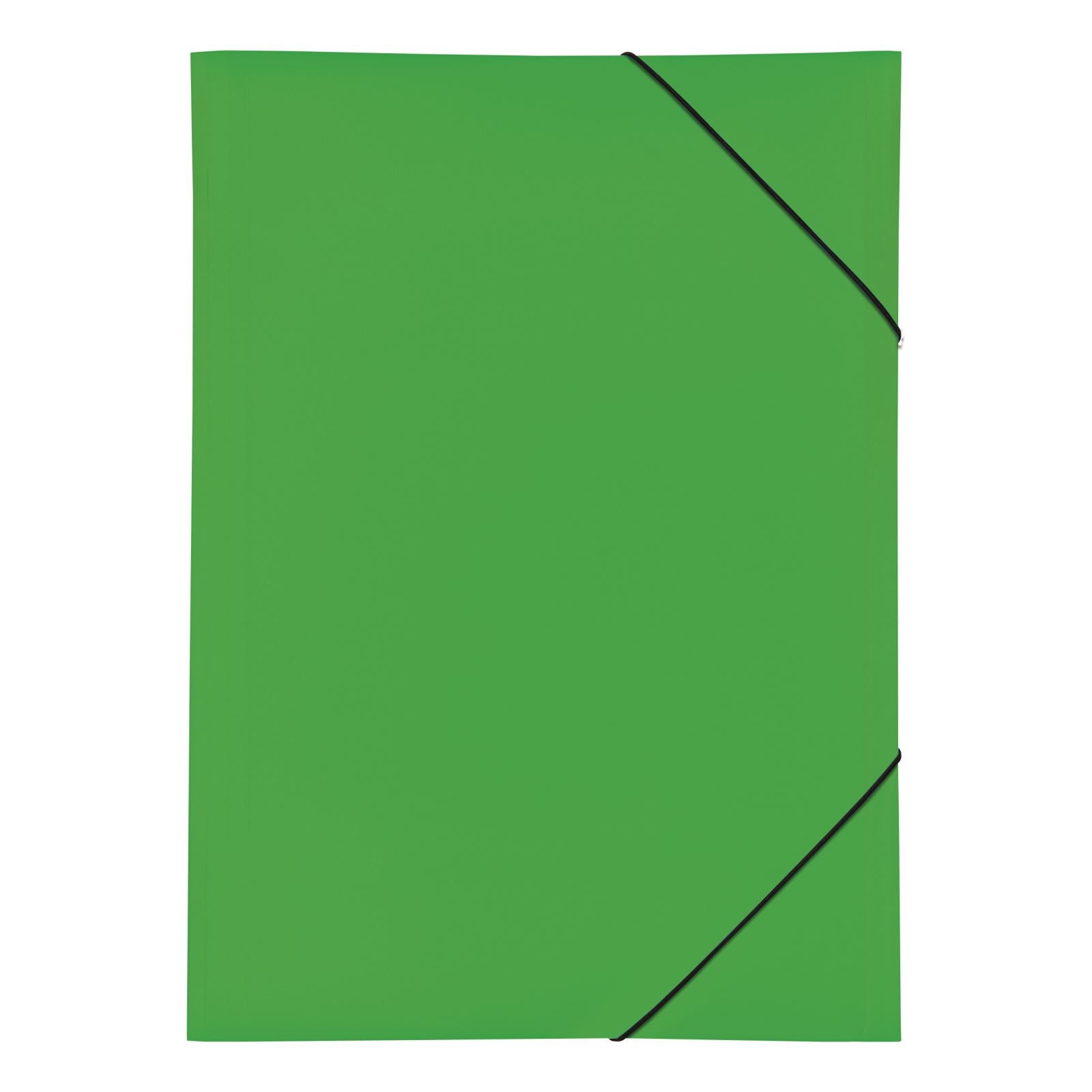 Pagna Gummibandmappe A3 – 3 Klappen, Gummiband, Polypropylen (PP), Grün, 5 Stk.