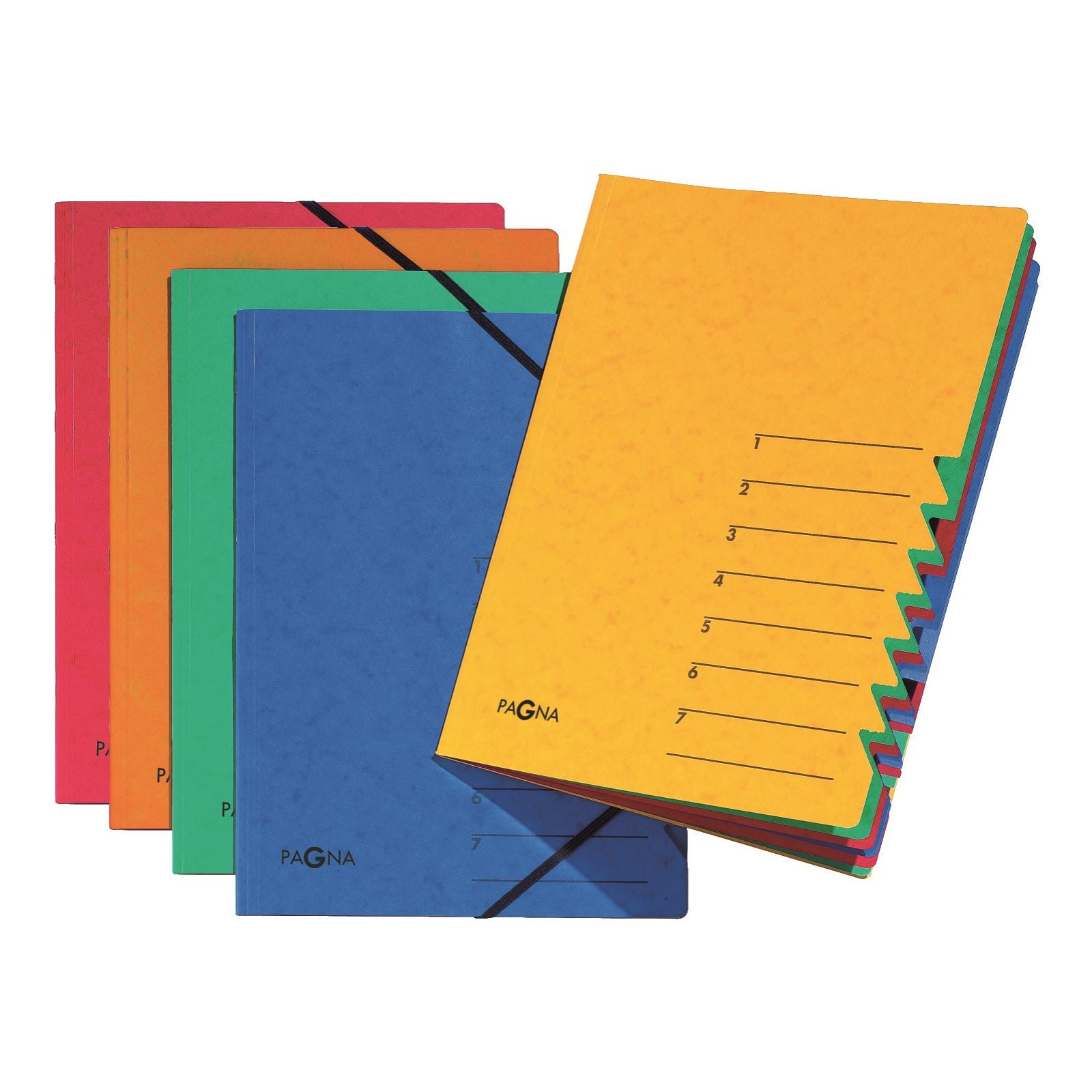 Pagna Sammelmappe für A4, Karton, mehrfarbig, mit Gummizug