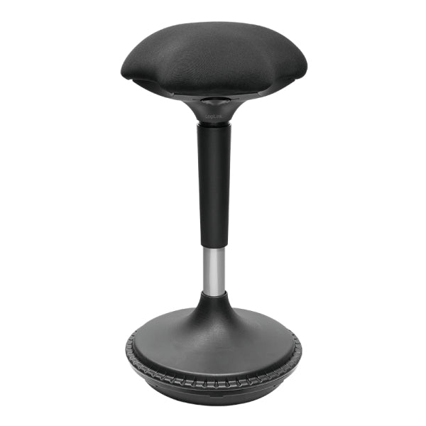LogiLink EO0011 Stehhocker – Stoff – Schwarz, mit Schaukelfunktion, 63–87 cm, bis 125 kg